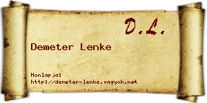 Demeter Lenke névjegykártya